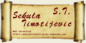 Sekula Timotijević vizit kartica